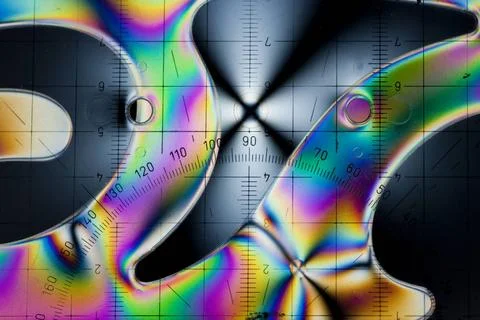 Geometry drawing instruments in polarized light Copyright: xZoonar.com/Knu... Foto stock