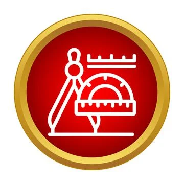 Geometry drawing tools for education and engineering icon Stock Illustration
