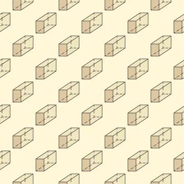 Geometry Education colored pattern with vector parallelepiped symbol seamle.. Stock Illustration