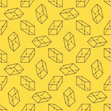 Geometry Education line pattern with vector Parallelepiped sign seamless ba.. Stock Illustration