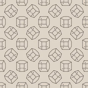 Geometry Education vector outline seamless pattern with Geometrical Figure .. Stock Illustration