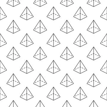 Geometry Education vector outline seamless pattern with Pyramid symbol Illustrazione stock
