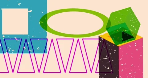 Geometry elements abstract risograph texture animation Stock Footage 282637246