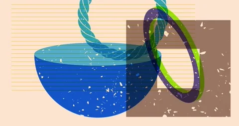 Geometry elements abstract risograph texture Stock Footage 282637249