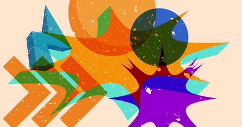 Geometry elements abstract risograph texture video Stock Footage 282637254