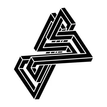 Geometry figure. Impossible optical illusion shape. Optical art object. Stock Illustration