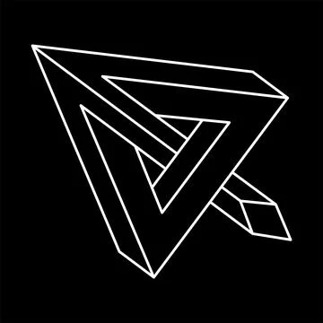 Geometry figure. Impossible shape. Web design element. Optical illusion object. Stock Illustration