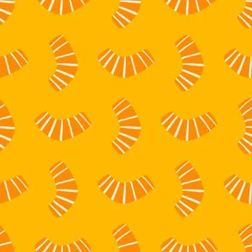 Geometry form seamless pattern. Doodle abstract ornament in orange color with Stock Illustration