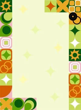 Geometry frame pattern with simple shape message card Stock Illustration