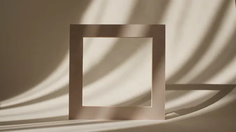 Geometry Frame for Show Product Display on Pastel Beige Background in the Video stock 154524083