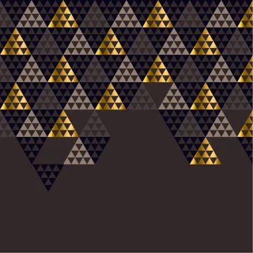 Geometry gold header vector illustration. Concept triangle geometric pattern  Stock Illustration