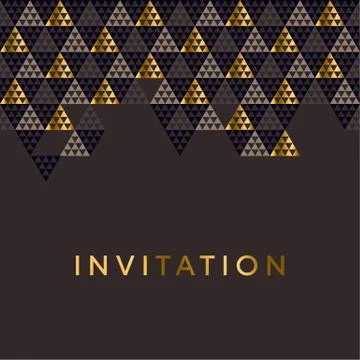 Geometry gold header vector illustration. Concept triangle geometric pattern  스톡 일러스트