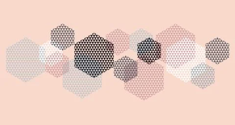 Geometry header in pastel color vector illustration. Concept triangle and hex Stockillustratie