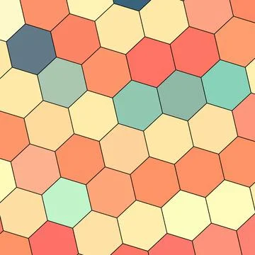 A Geometry hexagon wall texture background multicolor honeycomb pattern wallpape Stock Illustration