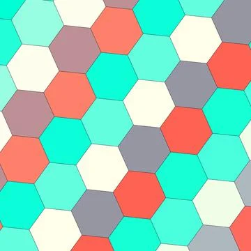 A Geometry hexagon wall texture background multicolor honeycomb pattern wallpape Stock Illustration