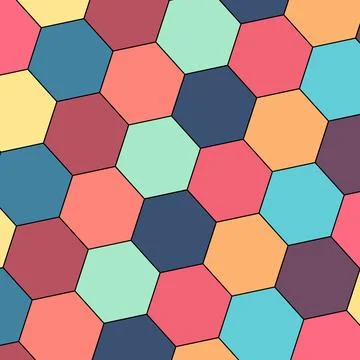 A Geometry hexagon wall texture background multicolor honeycomb pattern Stock Illustration