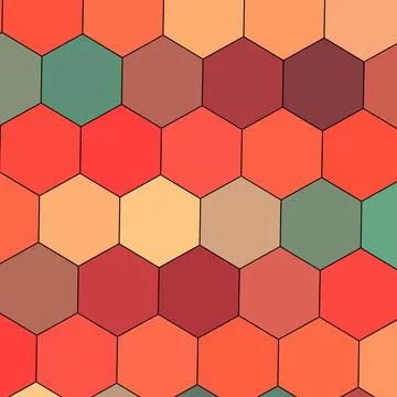 A Geometry hexagon wall texture background multicolor honeycomb pattern Stock Illustration