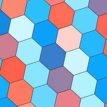 A Geometry hexagon wall texture background multicolor honeycomb pattern Stock Photos
