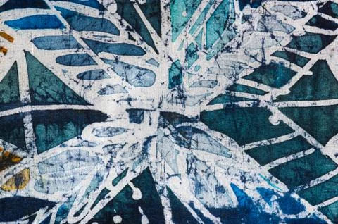 Geometry, hot batik, background texture, handmade on silk Stock Illustration