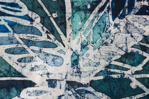 Geometry, hot batik, background texture, handmade on silk Stock Illustration