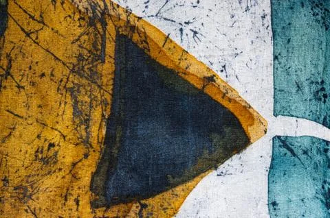 Geometry, hot batik, background texture, handmade on silk Stock Illustration