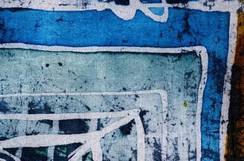 Geometry, hot batik, background texture, handmade on silk Stock Illustration