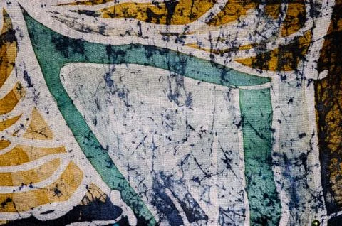 Geometry, hot batik, background texture, handmade on silk Stock Illustration