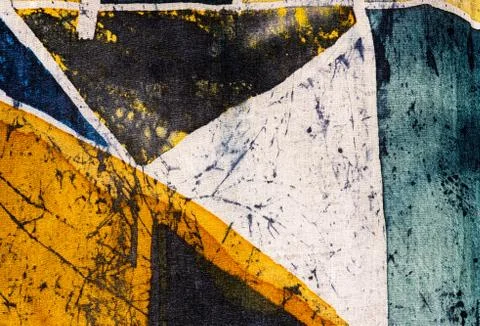 Geometry, hot batik, background texture, handmade on silk Stock Illustration