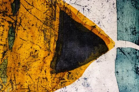 Geometry, hot batik, background texture, handmade on silk Stock Illustration