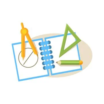 Geometry Items. Education Design Vector Illustration 스톡 일러스트
