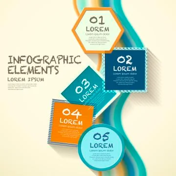 Geometry label infographic elements Illustrazione stock