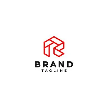 Geometry Letter R Logo Design Stock Illustration