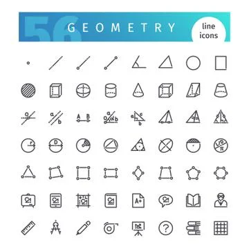 Geometry Line Icons Set Stock Illustration