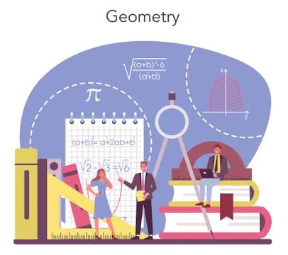 Geometry. Mathematician seek and use scientific pattern and research Stock Illustration