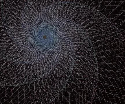 Geometry, mesh element. Intersection curves. Surreal futuristic design. Stock Illustration