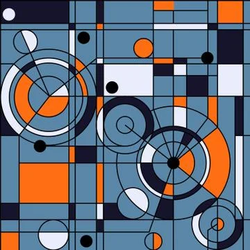 Geometry minimalistic artwork poster . Modern seamless pattern in the style of Stock Illustration