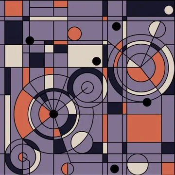 Geometry minimalistic artwork poster . Modern seamless pattern in the style of Illustrazione stock