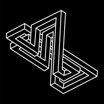Geometry. Optical illusion shape. Impossible object. Optical art figure. Stock Illustration