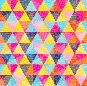 Geometry pattern of colorful triangle with texture Illustrazione stock