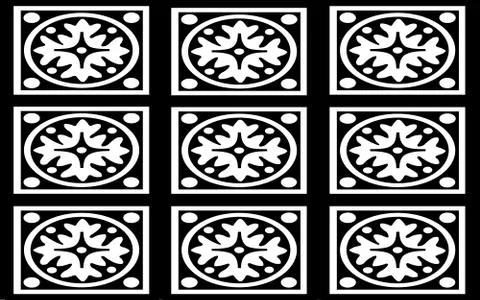 Geometry pattern or design isolated on white background drawn with black colo Stock Photos