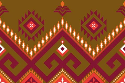 Geometry pattern vector file needle red and orange Seamless background. Stock Illustration