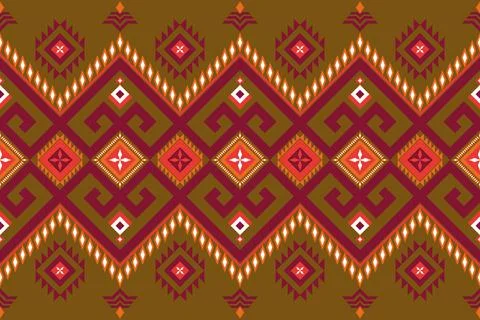 Geometry pattern vector file needle red and orange Seamless background. Stock Illustration