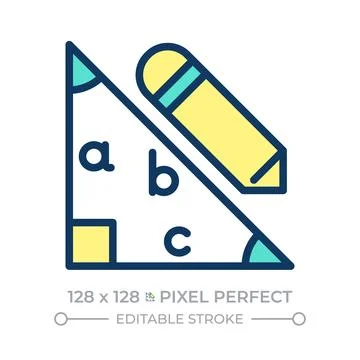 Geometry pixel perfect line color icon Stock Illustration