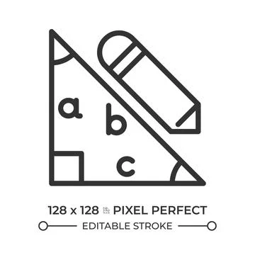 Geometry pixel perfect line icon Stock Illustration