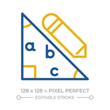 Geometry pixel perfect two color line icon Stock Illustration