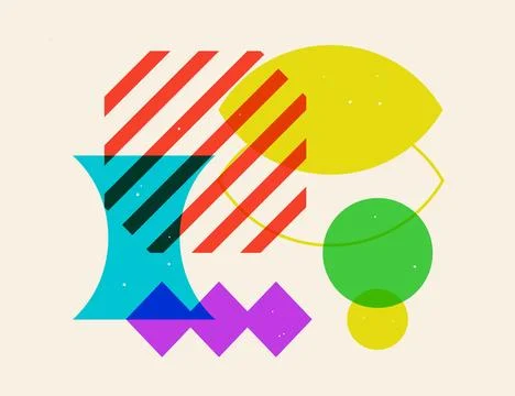 Geometry print collage. Abstract geometric shapes Stock Illustration