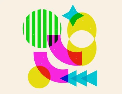 Geometry print collage. Abstract geometric shapes Stock Illustration