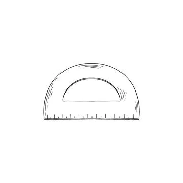 Geometry protractor ruler or measure instrument vector illustration isolated. Stock Illustration