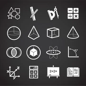 Geometry related icons set on background for graphic and web design. Creative Stock Illustration