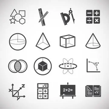 Geometry related icons set on background for graphic and web design. Creative Stock Illustration